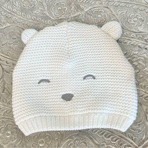 Carter's Girls' White Bear Winter Hat | 12-24 Months